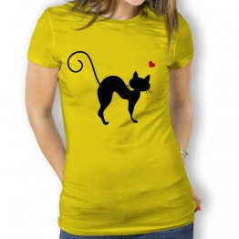 camiseta Gato Curvado mujer