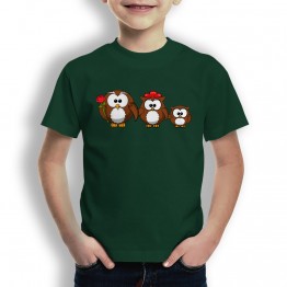 Camiseta Familia de Buhos para Niños