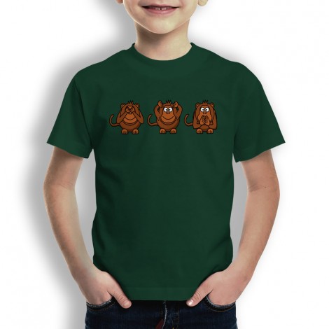 Camiseta Mono Ver Oir Callar para Niños
