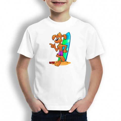 Camiseta Perro Surfero para Niños