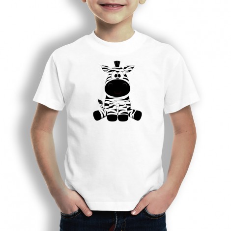 Camiseta Zebra Sentada para Niños
