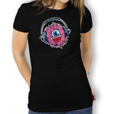 Camiseta Monstruo Cascos Musica para Mujer