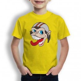 Camiseta Mono Loco Casco para Niños
