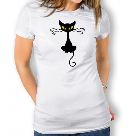 Camiseta Gato Halloween para mujer