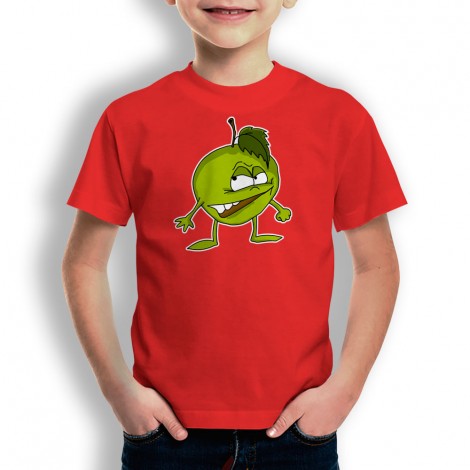camiseta Manzana Enfadada para niños