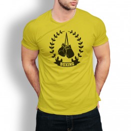 camiseta amarilla hombre laurel boxeo