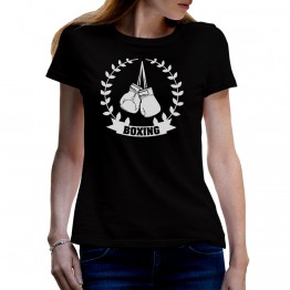 camiseta negra mujer laurel boxeo