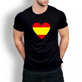 Camiseta negra corazón España hombre